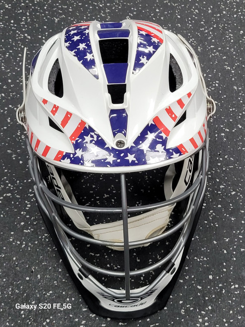 Vist Large View of Product Image Which is Used Cascade S Lacrosse Helmet White One Size