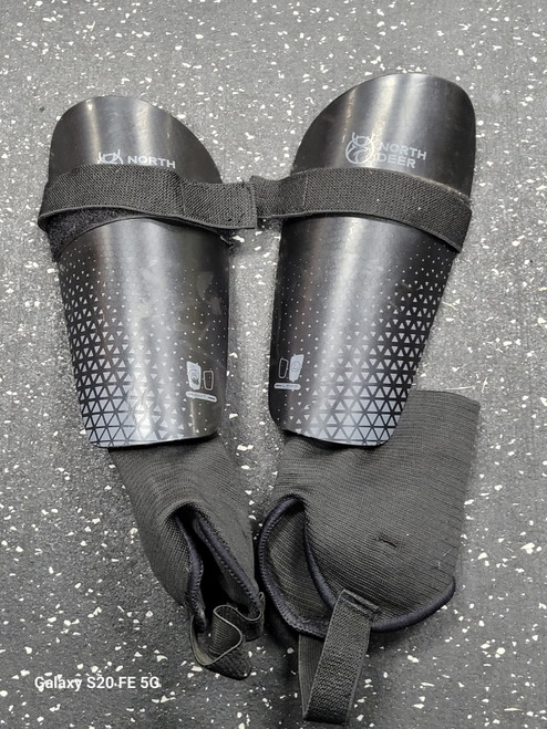 Vist Large View of Product Image Which is Used NORTH DEER Soccer Shin Guards Adult Black LG