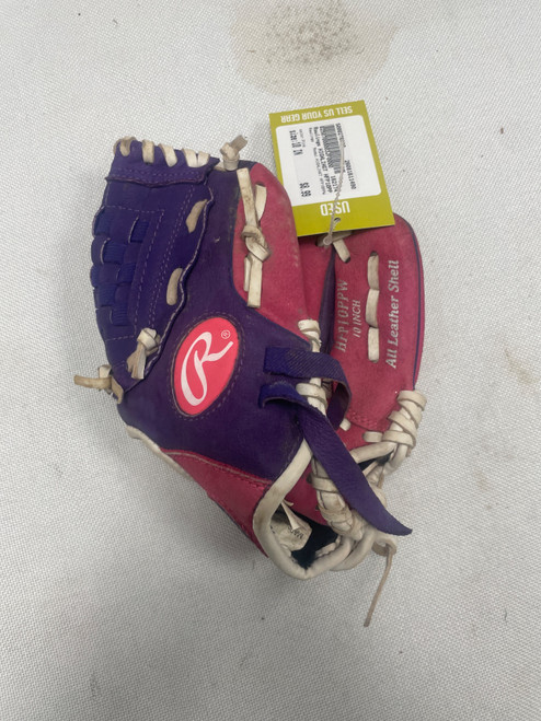 Vist Large View of Product Image Which is Used Rawlings HIGHLIHGT HFP10PPW BB/SB Glove RH Throw Pink 10"