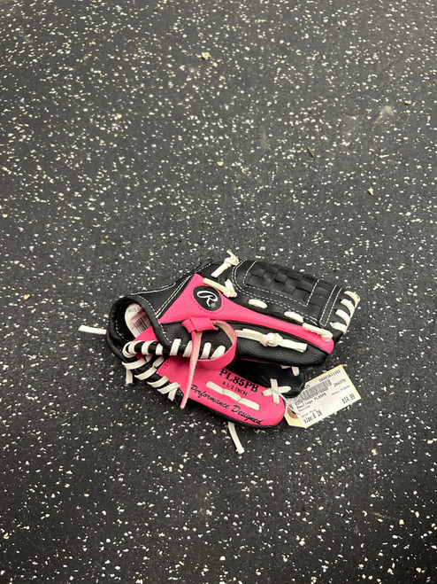 Vist Large View of Product Image Which is Used Rawlings PL85PB BB/SB Glove RH Throw Pink 8"