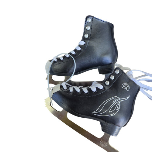 Vist Large View of Product Image Which is Used Lake Placid FIGURE SKATES YOUTH 12 Boys Figure Skate Black Youth 12.0