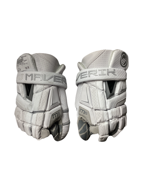 Vist Large View of Product Image Which is Used Maverik TORQUE LOC2 Lacrosse Gloves Womens White 12"