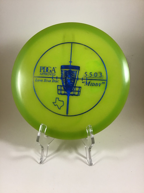 Vist Large View of Product Image Which is Used Lone Star Disc ALPHA MIDDY Disc Golf Mid Range Green 176g
