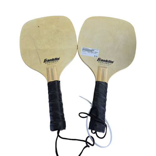 Vist Large View of Product Image Which is Used Franklin WOOD PADDLE SET Pickleball Racquet Brown