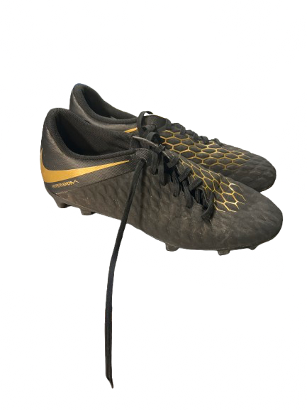 Vist Large View of Product Image Which is Used Nike Soccer Cleats Black And Gold Youth 09.0