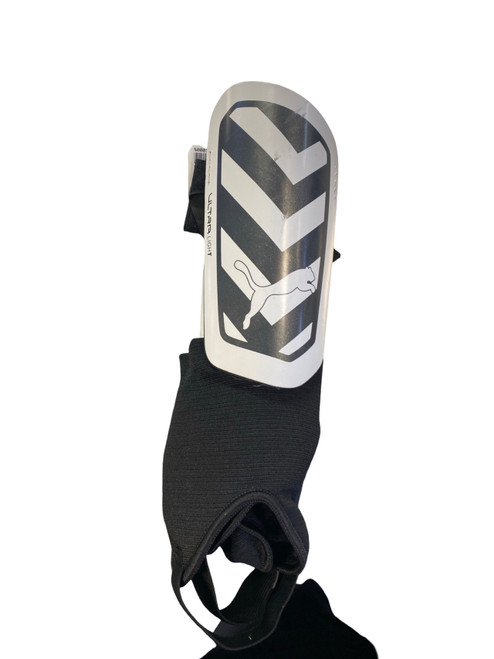 Vist Large View of Product Image Which is Used Puma Soccer Shin Guards Youth White MD