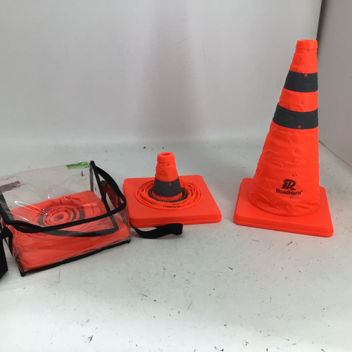 Vist Large View of Product Image Which is Used ROAD HERO 18IN COLLAPSIBLE CONE -3PK Soccer Field Marker Orange