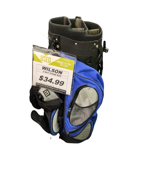 Vist Large View of Product Image Which is Used Wilson 5 WAY STAND BAG Mens Stand Bag Royal Blue