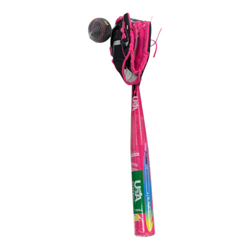 Vist Large View of Product Image Which is Used Franklin Youth Tee Ball Bat, Glove and Ball Set Pink 25", full set view