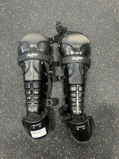 Vist Large View of Product Image Which is Used Rawlings LGP2JR-B Catchers Leg Guards Black Youth