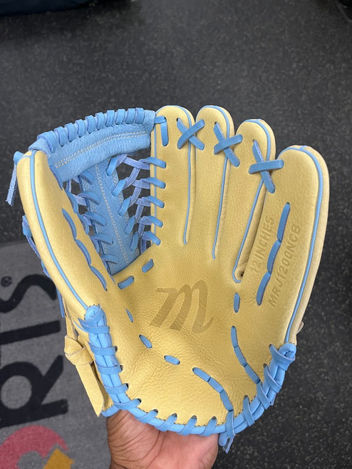 Vist Large View of Product Image Which is Used Marucci MRJ1200NCB BB/SB Glove RH Throw Tan 12"