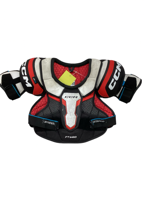 Vist Large View of Product Image Which is Used CCM JETSPEED FT680 Junior Shoulder Pads MD