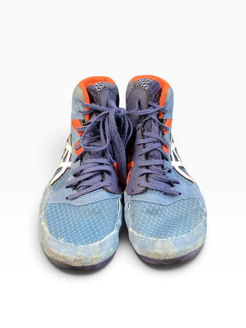 Vist Large View of Product Image Which is Used Asics Wrestling Shoes Royal Blue Senior 8.5