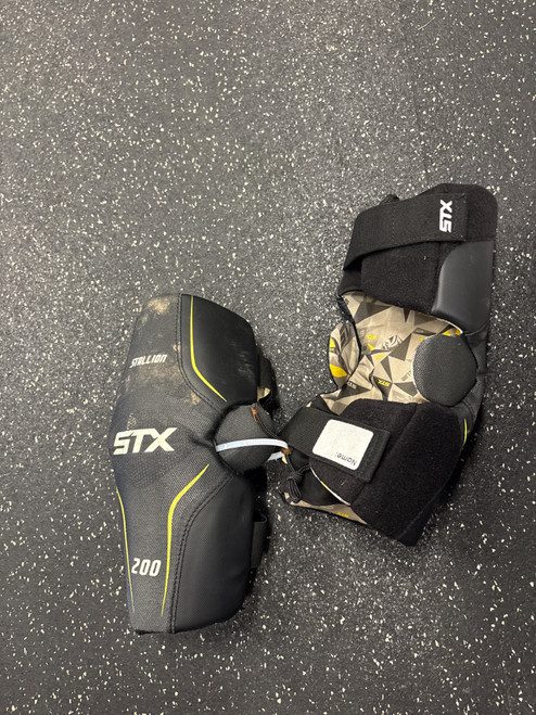 Vist Large View of Product Image Which is Used STX STALLION 200 Lacrosse Arm Pads/Guards Black MD
