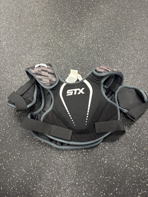 Vist Large View of Product Image Which is Used STX STALLION 75 NOCSAE Lacrosse Shoulder Pads Black MD