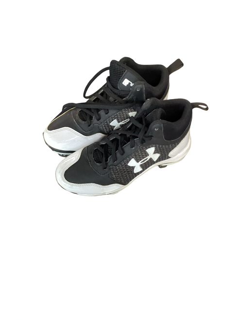 Vist Large View of Product Image Which is Used Under Armour AUTHENTIC HIGH TOP BB/SB Cleats Black Junior 03