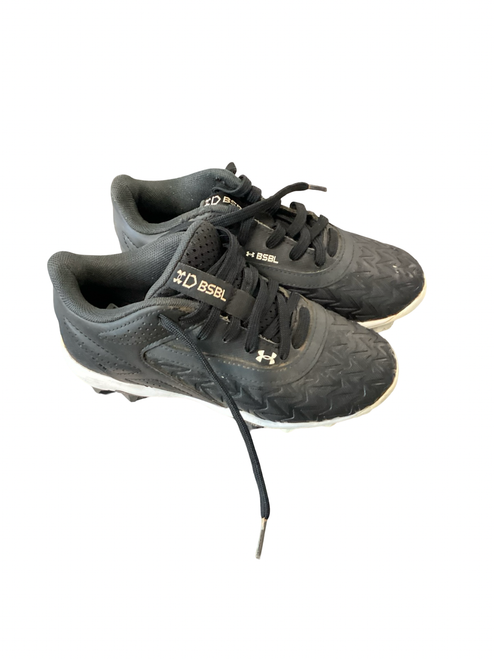 Vist Large View of Product Image Which is Used Under Armour BSBL BB/SB Cleats Black Youth 12.0