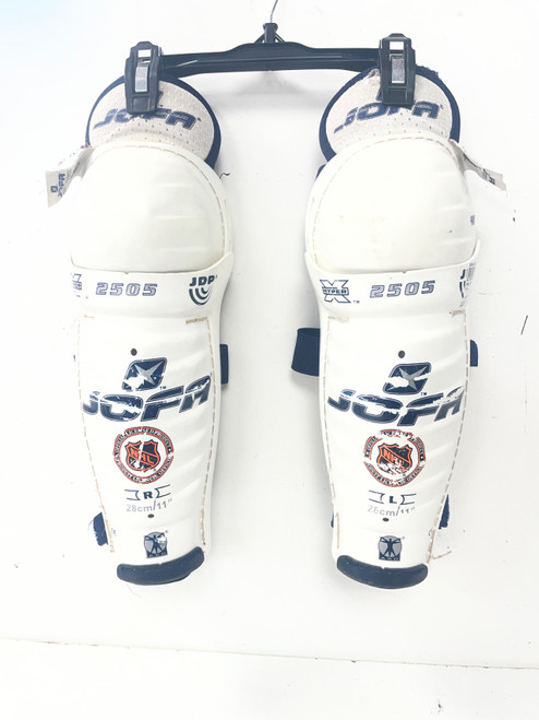 Vist Large View of Product Image Which is Used Jofa 2505 Junior Shin Guards White 11"