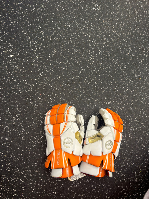 Vist Large View of Product Image Which is Used Maverik MAYBACH Lacrosse Gloves Mens Orange 13"