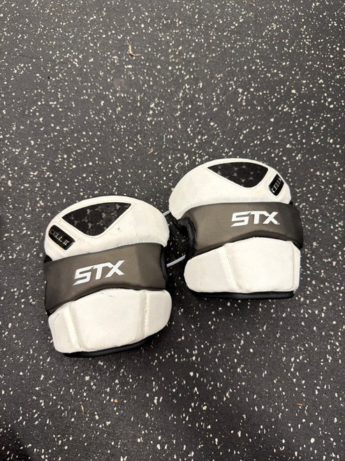 Vist Large View of Product Image Which is Used STX CELL II ELBOW PAD Lacrosse Arm Pads/Guards Black LG