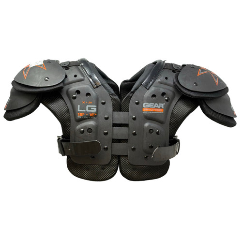 Vist Large View of Product Image Which is Used Gear 2000 PRO-TECH X-JV FB Shoulder Pads Black YTH LG