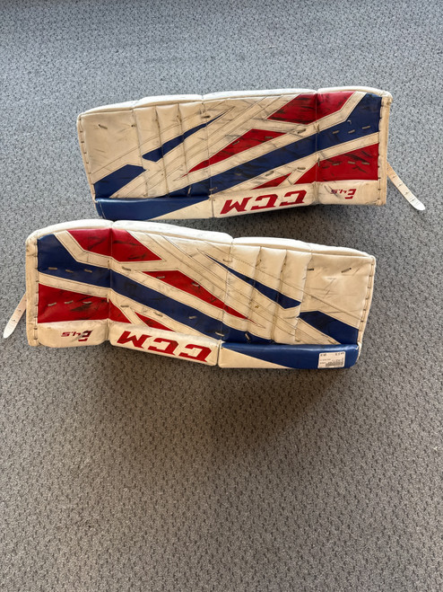 Vist Large View of Product Image Which is Used CCM EFLEX 4.5 Goalie Leg Pads Junior None 26"
