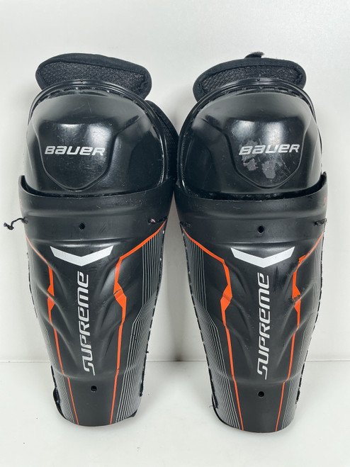 Vist Large View of Product Image Which is Used Bauer SUPREME SHIN GUARDS Youth Black 8"
