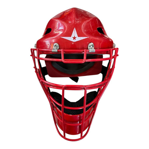 Vist Large View of Product Image Which is Used All Star MVP 2300 Catchers Helmet w/Mask Red LG
