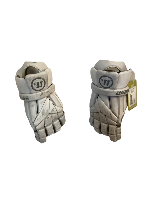 Vist Large View of Product Image Which is Used Warrior EVO Lacrosse Gloves Mens White MD