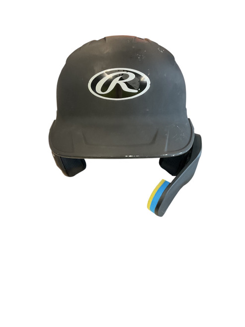 Vist Large View of Product Image Which is Used Rawlings HELMET WITH JAW GUARD Batting Helmet No Mask Black LG
