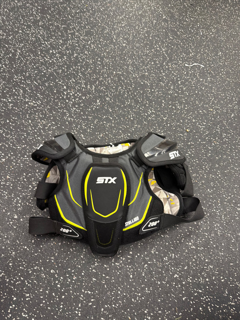 Vist Large View of Product Image Which is Used STX STALLION 200+ Lacrosse Shoulder Pads Black SM