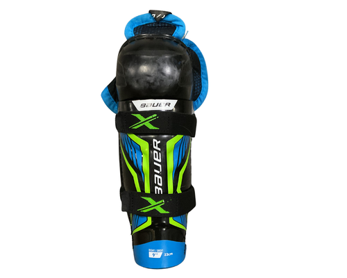 Vist Large View of Product Image Which is Used Bauer X Youth Shin Guards Black 9"