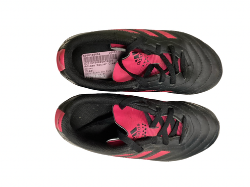 Vist Large View of Product Image Which is Used Adidas Soccer Cleats Black And Pink Youth 12.5