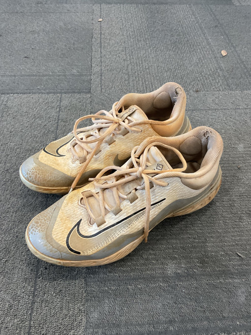 Vist Large View of Product Image Which is Used Nike REACT BB/SB Cleats White And Grey Senior 11.5
