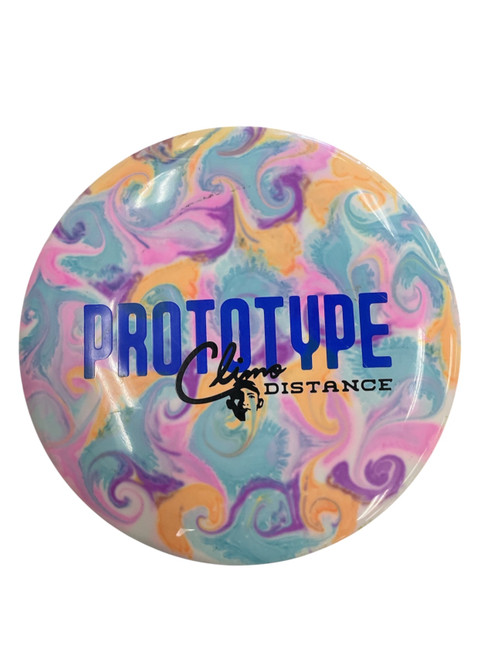 Vist Large View of Product Image Which is Used CLIMO DISC PROTOTYPE FRYGUYDYES Disc Golf Mid Range Pink 159g