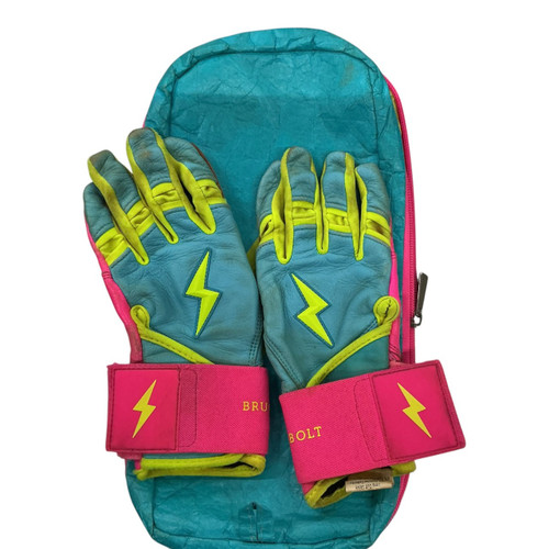 Vist Large View of Product Image Which is Used BRUCE BOLT PREMIUM PRO LONG CUFF BB/SB Batting Gloves Youth SM