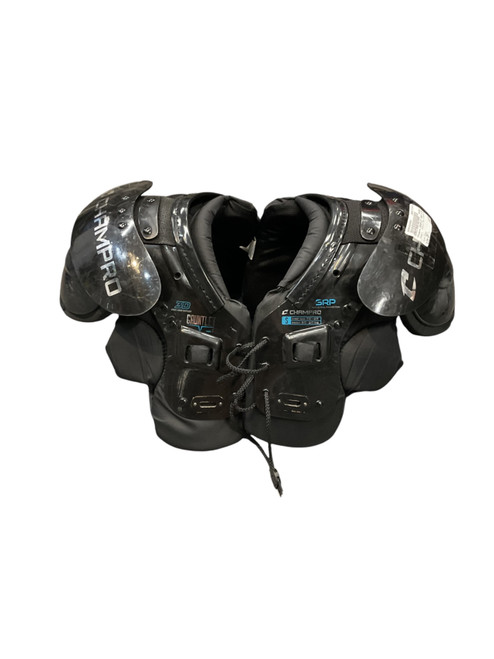 Vist Large View of Product Image Which is Used Champro GAUNTLET VER1 S 60-90 LBS FB Shoulder Pads Black SM