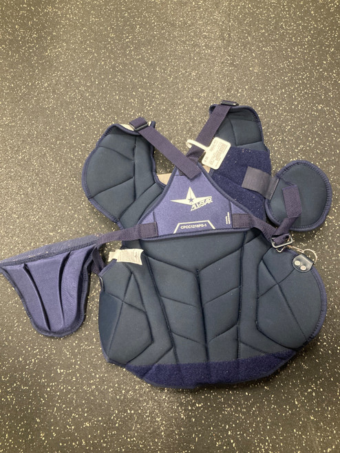 Vist Large View of Product Image Which is Used All-Star CPCC1216PS-1 Catchers Chest Protector Navy Blue Intermed