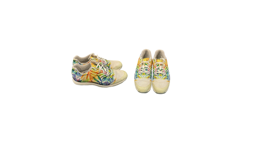 Vist Large View of Product Image Which is Used Foot Joy FOOTJOY SUPERFLEX Mens Golf Shoes White And Yellow Senior 9.5