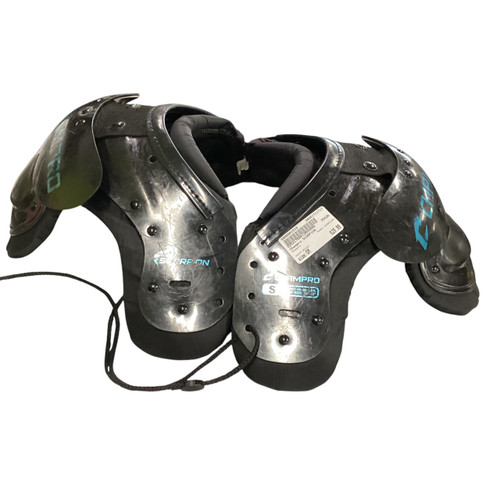 Vist Large View of Product Image Which is Used Champro SCORPION FB Shoulder Pads Black SM