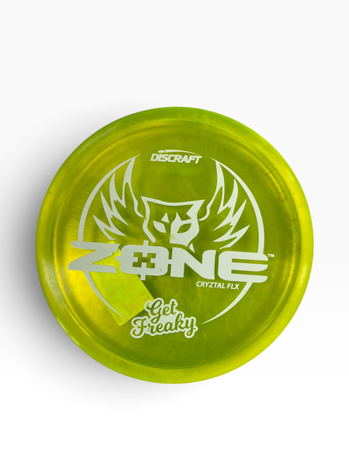 Vist Large View of Product Image Which is Used Discraft ZONE CRYZTAL FLX Disc Golf Putter Yellow