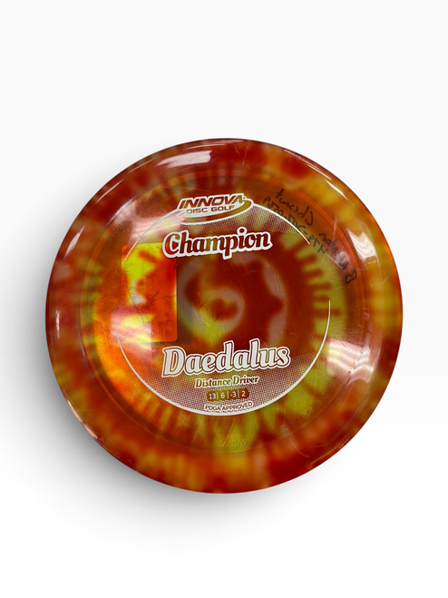 Vist Large View of Product Image Which is Used Innova CHAMPION DAEDALUS Disc Golf Driver Red