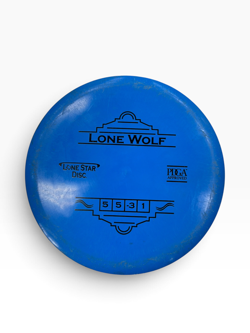 Vist Large View of Product Image Which is Used Lone Star Disc LONE WOLF Disc Golf Mid Range Royal Blue