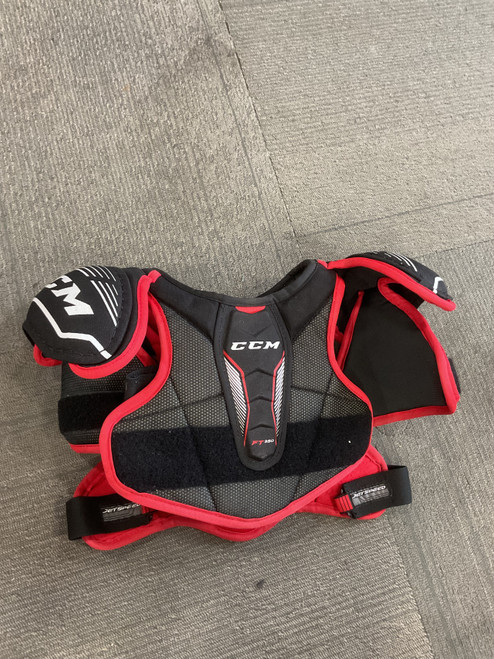 Vist Large View of Product Image Which is Used CCM FT350 Junior Shoulder Pads SM