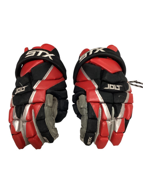 Vist Large View of Product Image Which is Used STX JOLT Lacrosse Gloves Mens Red LG