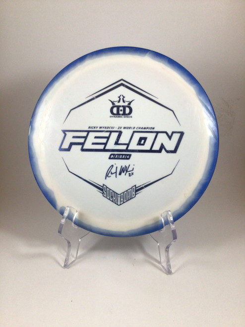 Vist Large View of Product Image Which is Used Dynamic Discs SOCKIBOMB FUZION FELON Disc Golf Driver Royal Blue 175g