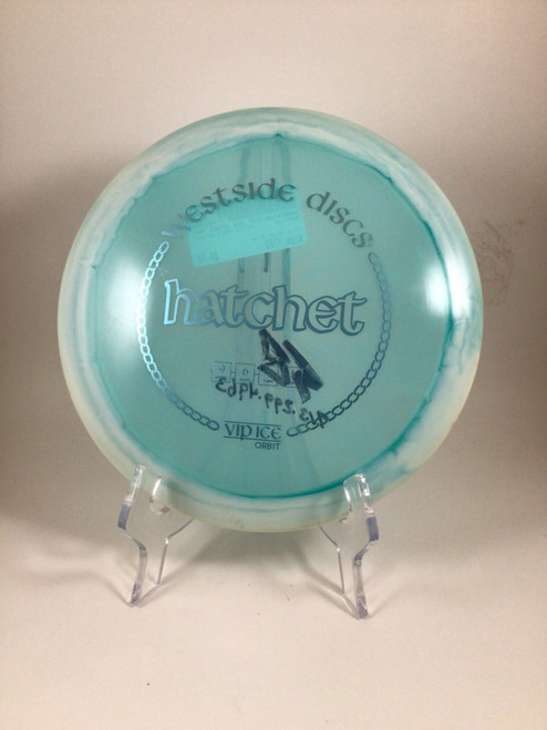 Vist Large View of Product Image Which is Used Westside VIP ICE ORBIT HATCHET Disc Golf Driver Royal Blue 176g