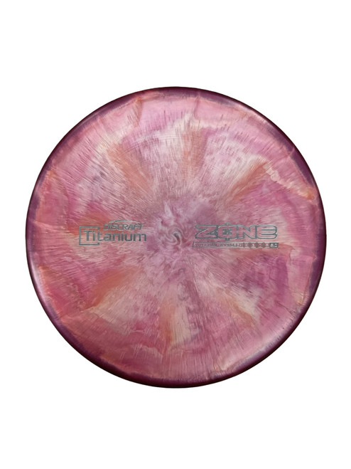 Vist Large View of Product Image Which is Used Discraft TITANIUM ZONE Disc Golf Mid Range Pink 172g