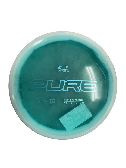 Vist Large View of Product Image Which is Used Latitude 64 OPTO ICE ORBIT PURE Disc Golf Putter Teal 174g