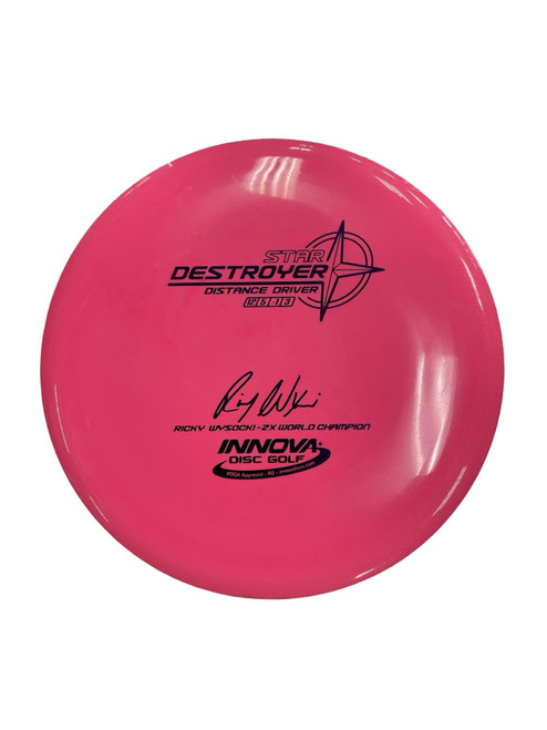 Vist Large View of Product Image Which is Used Innova STAR DESTROYER 2X RW Disc Golf Driver Pink 167g